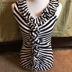 EXPRESS navy and white sleeveless top XS